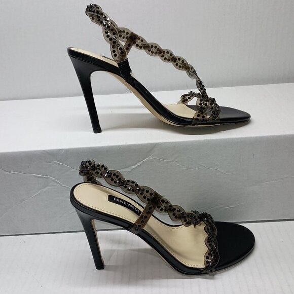 NINE WEST Womens Black Ilusion Round Toe Stiletto Slip On Slingback Sandal 6 M - Picture 9 of 10